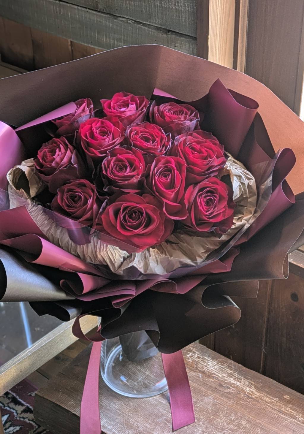 12本の赤バラのプロポーズブーケ｜ダズンローズ｜愛媛松山｜「パールフローラ」　（愛媛県松山市の花キューピット加盟店 花屋）のブログ