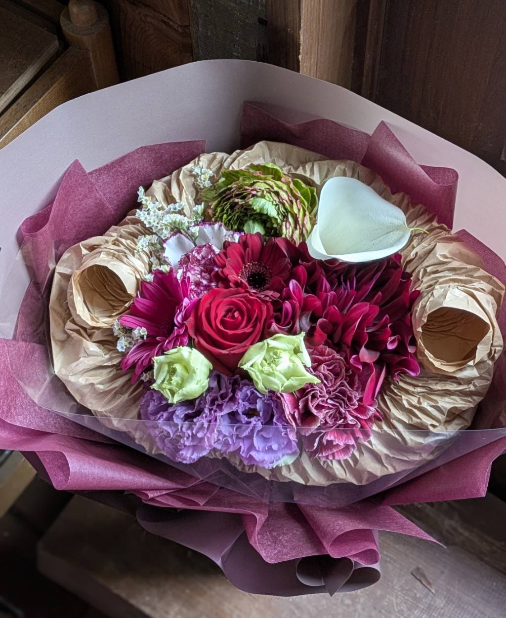 来園演奏のお礼のお花束｜愛媛松山｜「パールフローラ」　（愛媛県松山市の花キューピット加盟店 花屋）のブログ