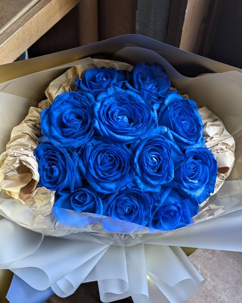 青バラ12本のプロポーズブーケ｜愛媛松山｜「パールフローラ」　（愛媛県松山市の花キューピット加盟店 花屋）のブログ