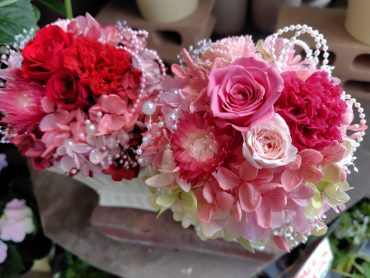 母の日の手作りプリザーブドフラワーアレンジメント｜愛媛松山｜「パールフローラ」　（愛媛県松山市の花キューピット加盟店 花屋）のブログ